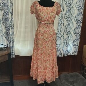 Trixxi Floral Peach Maxi Dress